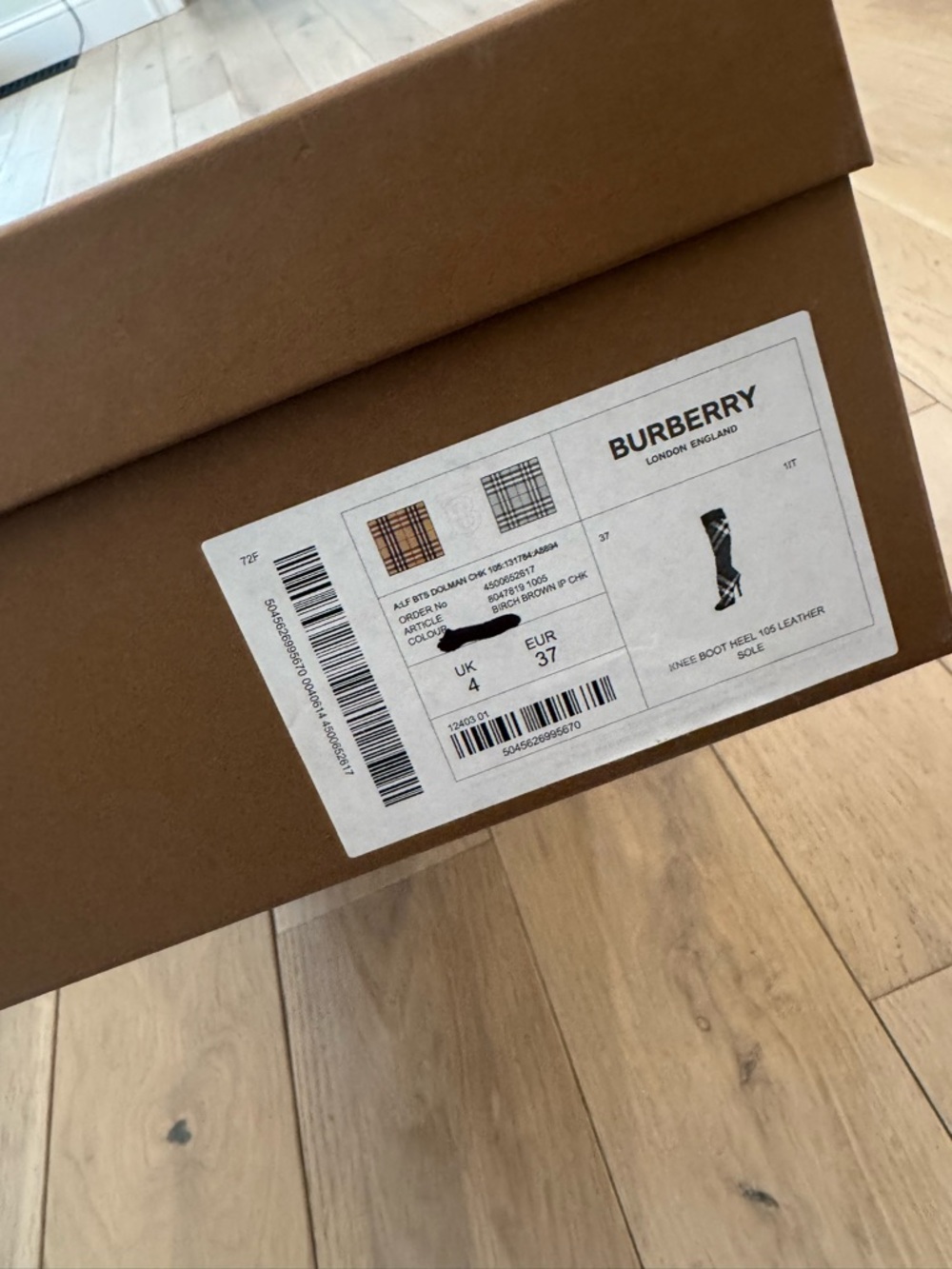 Burberry Tan and Black Check Stretch Sock Booties - Picture 10 of 10